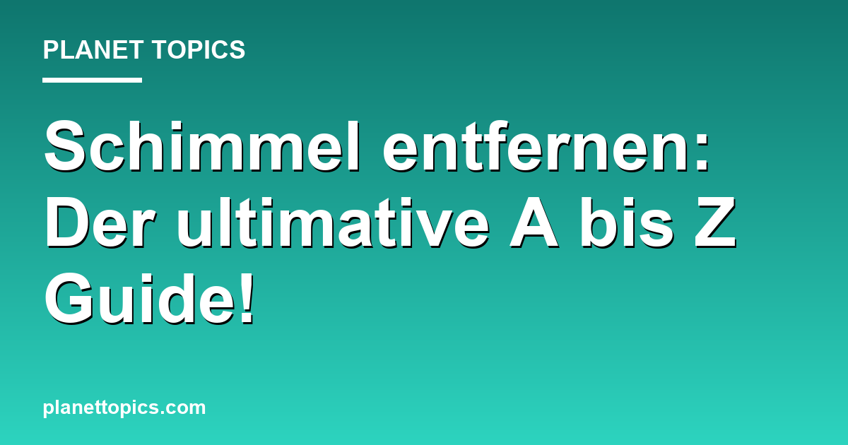 Schimmel entfernen: Der ultimative A bis Z Guide! Featured Image