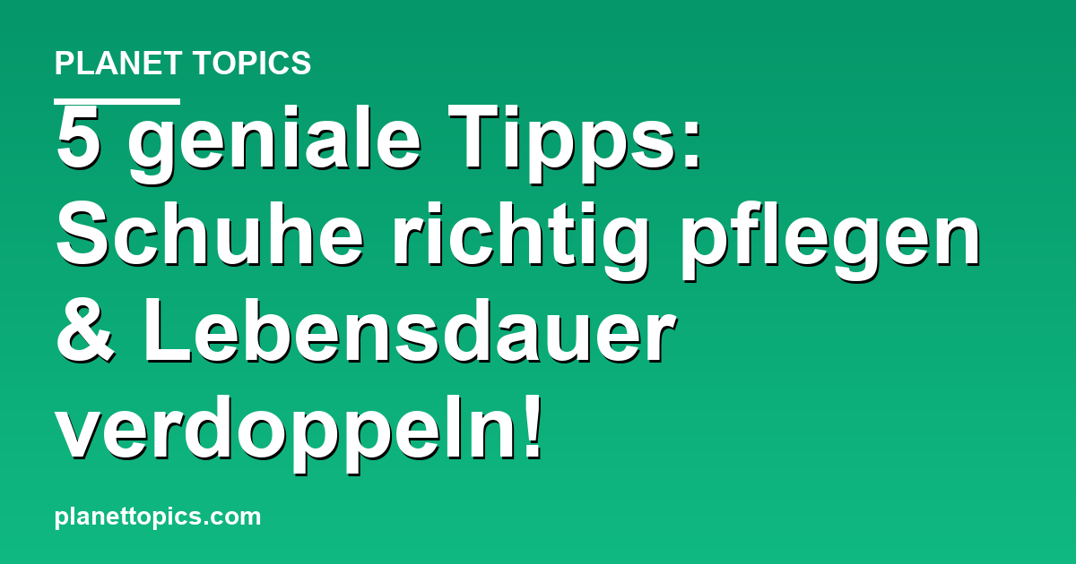 Schuhe richtig pflegen Zusammenfassung