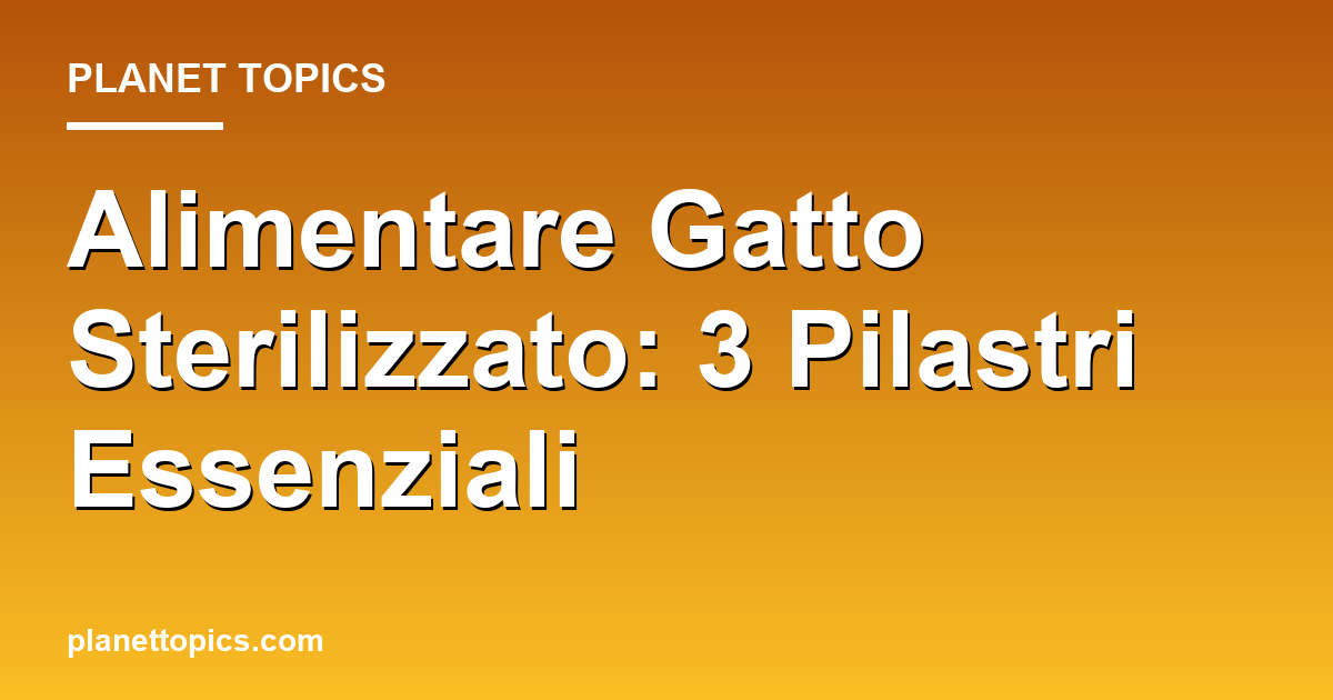 Visual representation of alimentare gatto sterilizzato