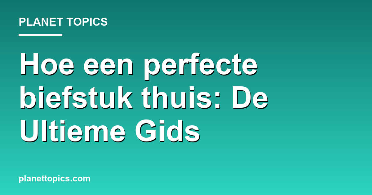 Hoe een perfecte biefstuk thuis bakken key information summary