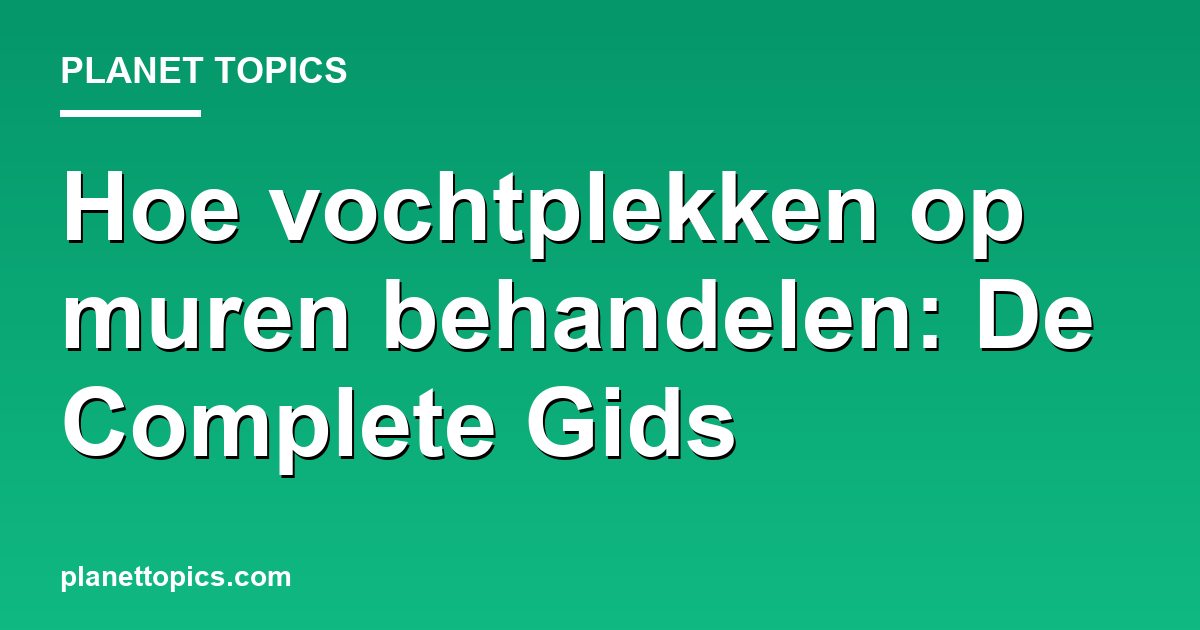 Hoe vochtplekken op muren behandelen key information summary