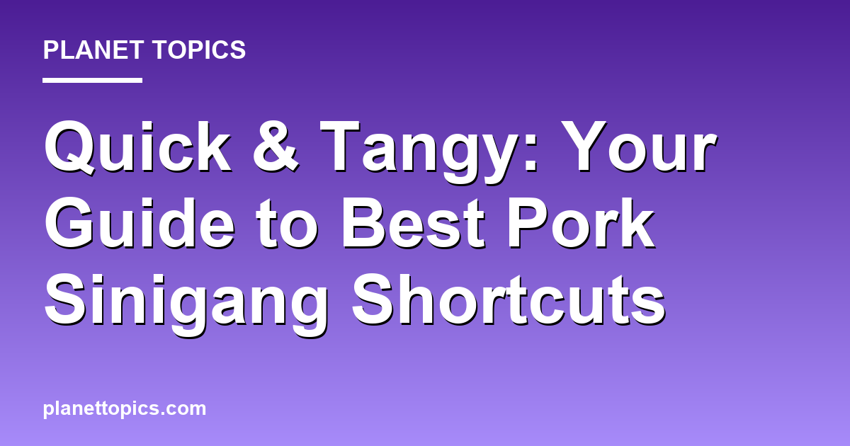 Practical tips about Best pork sinigang shortcuts