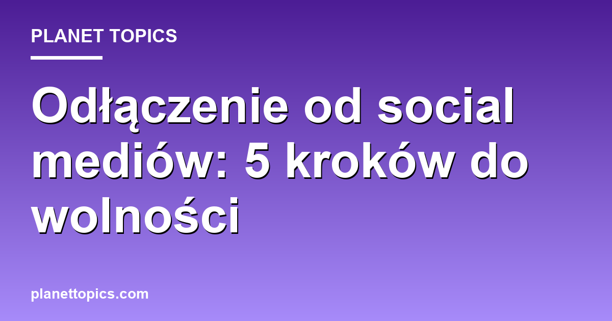 odłączenie od social mediów key information summary