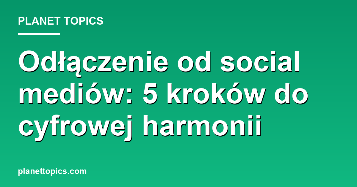 Visual representation of odłączenie od social mediów