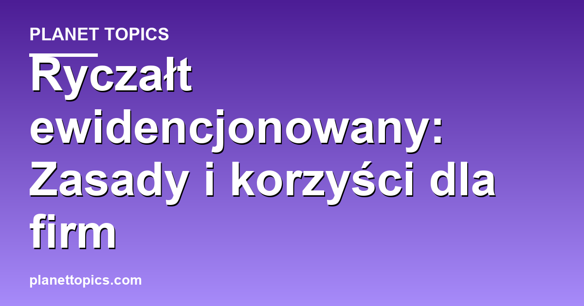 Visual representation of ryczałt ewidencjonowany