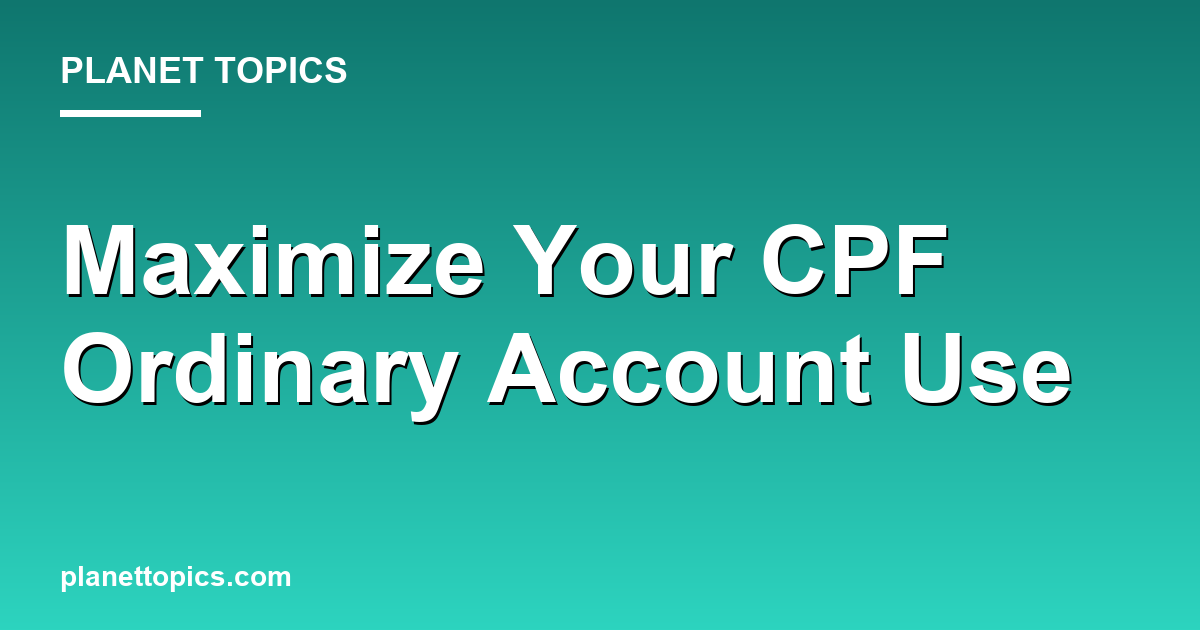 Visual representation of cpf ordinary account use
