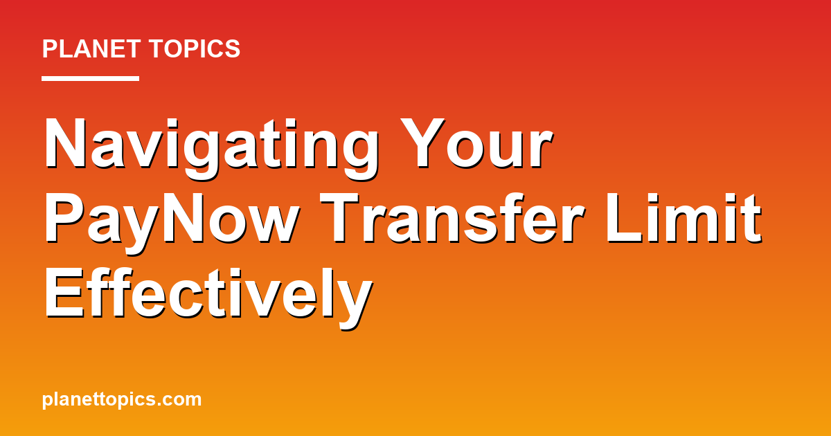 paynow transfer limit key information summary