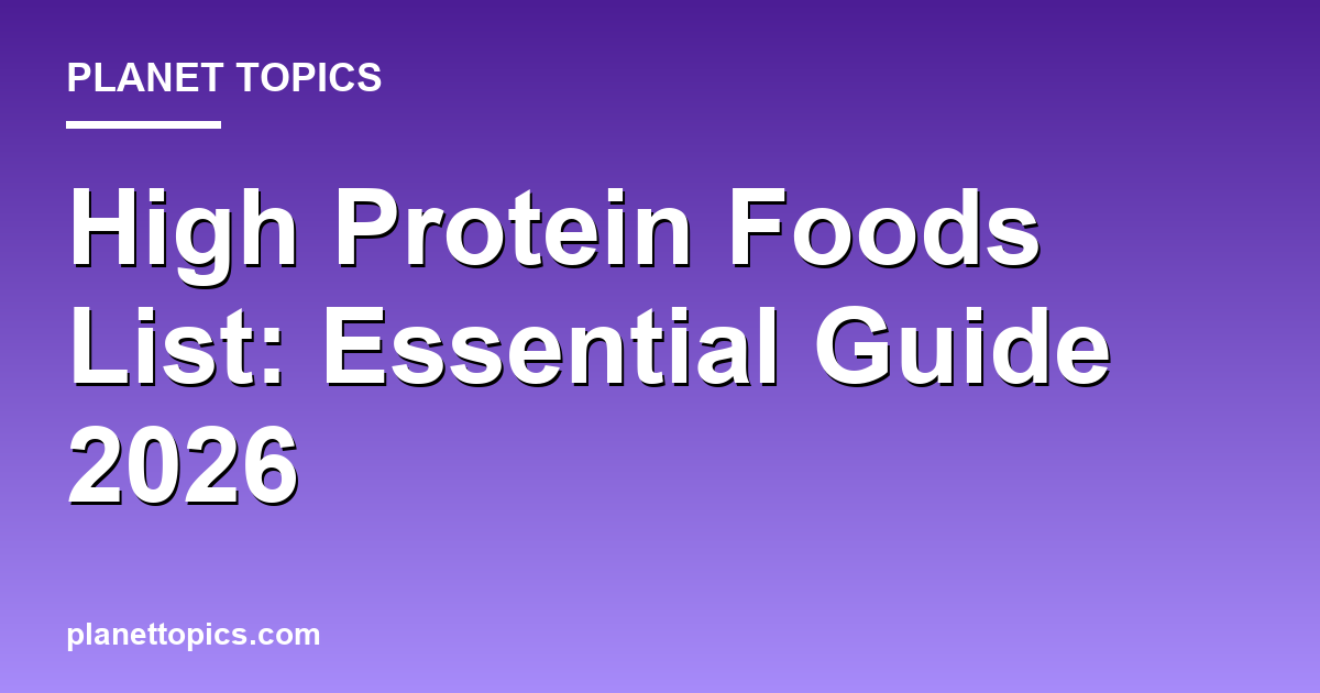 High Protein Foods List: Essential Guide 2026 대표 이미지