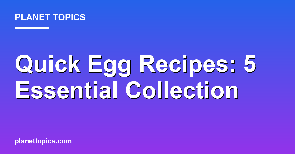 Quick Egg Recipes: 5 Essential Collection 대표 이미지