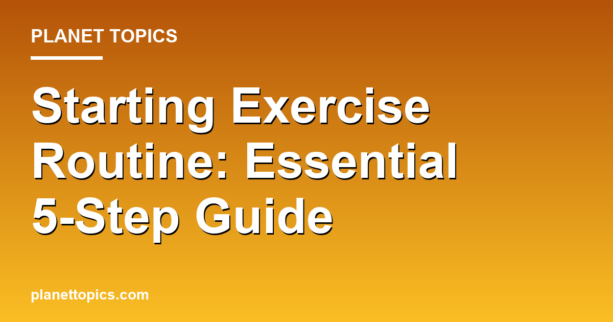 Starting Exercise Routine: Essential 5-Step Guide 대표 이미지