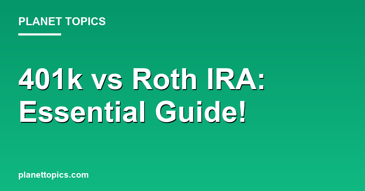 401k vs Roth IRA: Essential Guide! 대표 이미지
