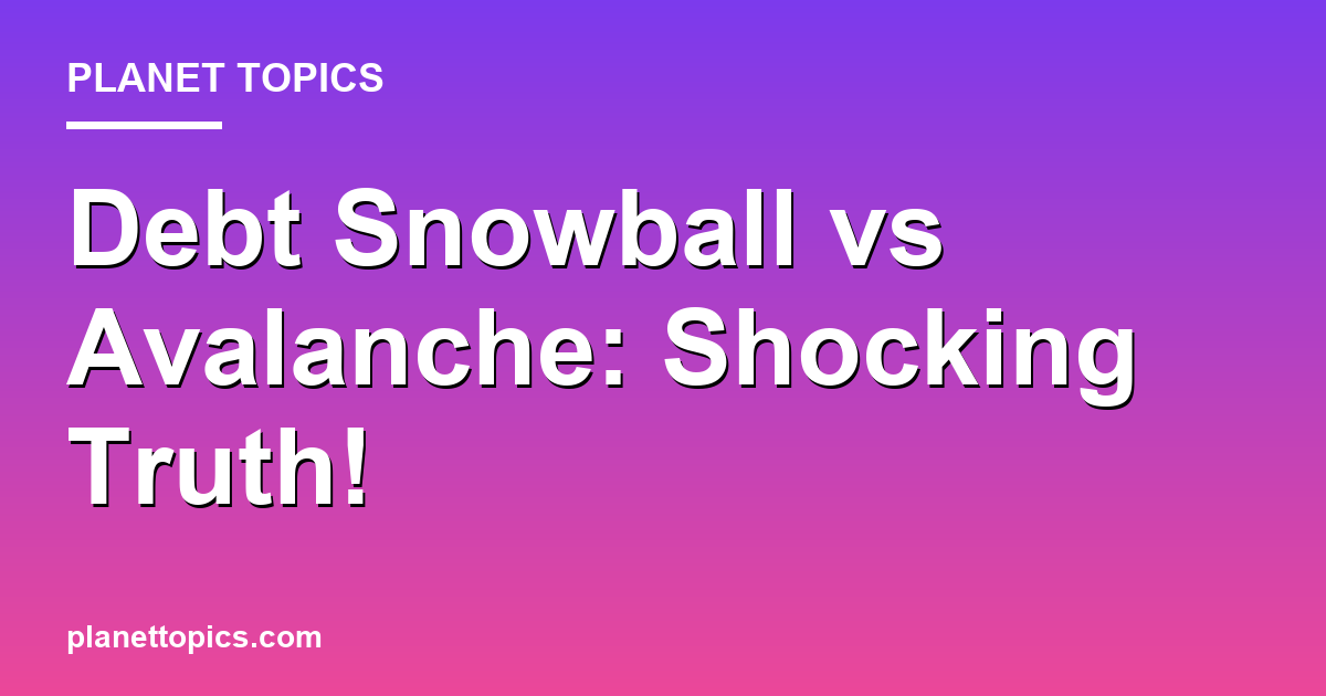 Debt Snowball vs Avalanche: Shocking Truth! 대표 이미지